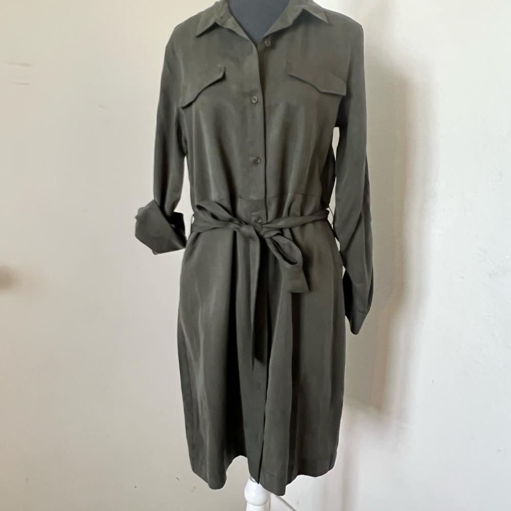 Banana Republic Olive Green Shirt Dress, 8